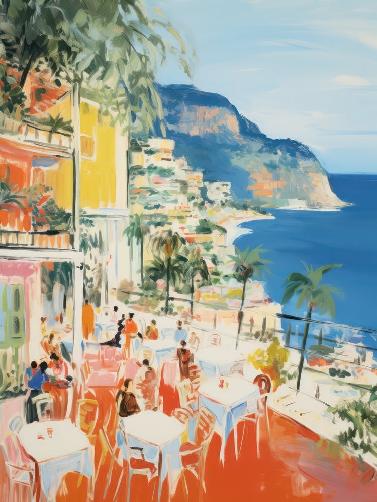 Positano, Amalfi Coast   Italy Beach Club Lido Watercolour 6