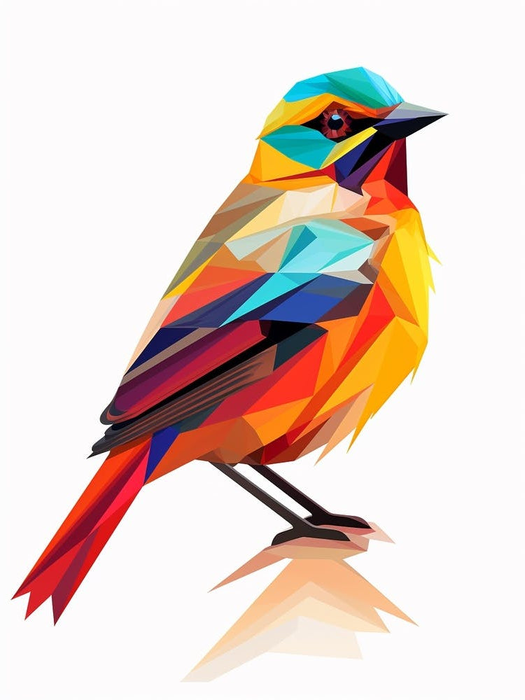 Colourful Geometric Bird Lark 2