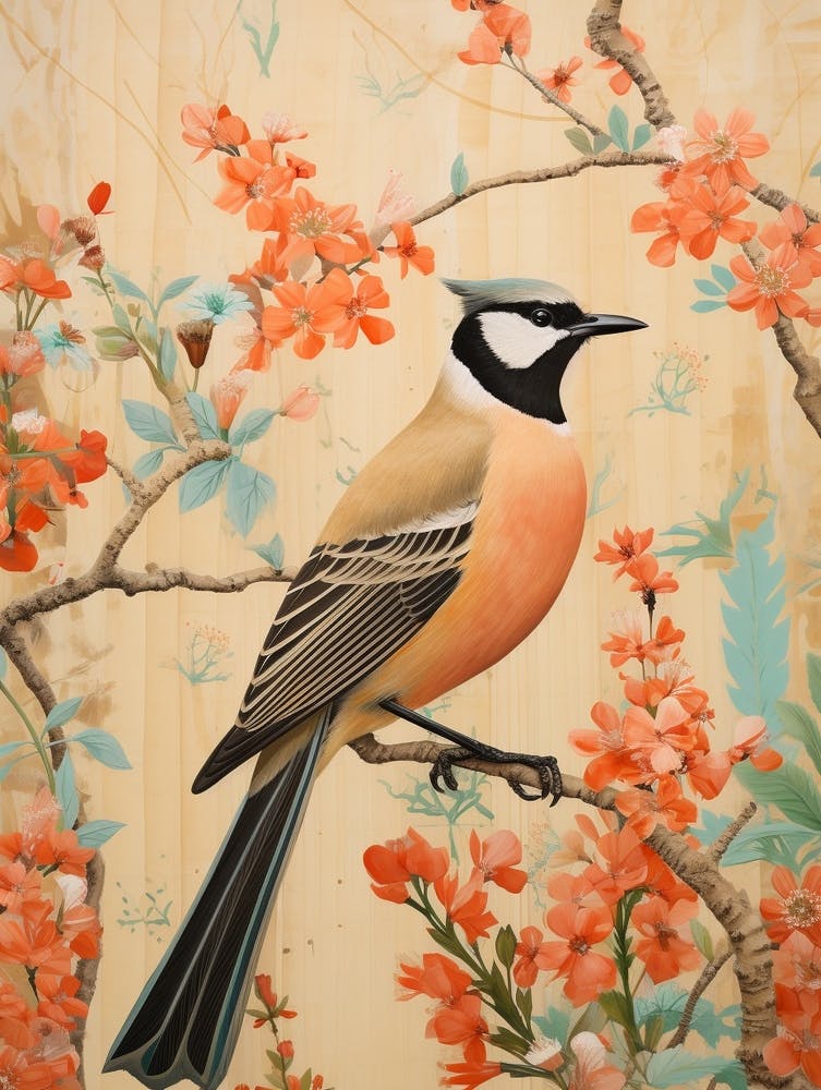 Cedar Waxwing 2 Detailed Bird Painting