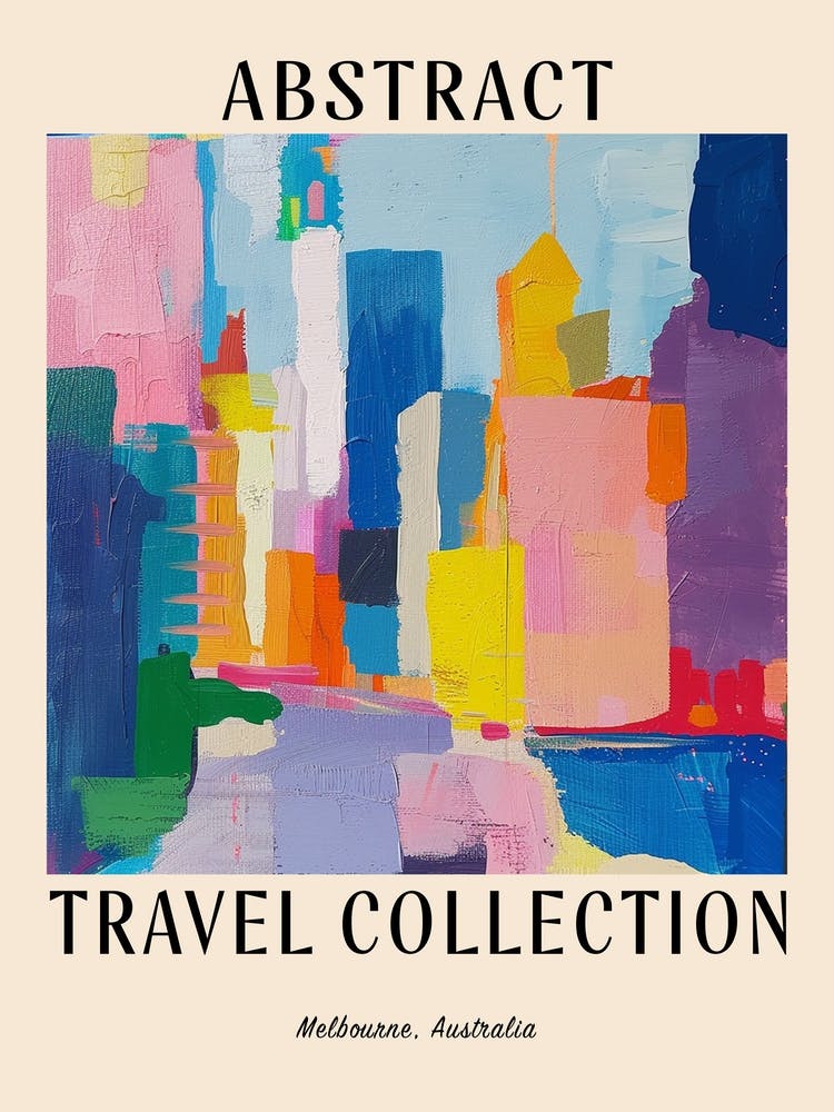 Abstract Travel Collection Poster Melbourne Australia 1