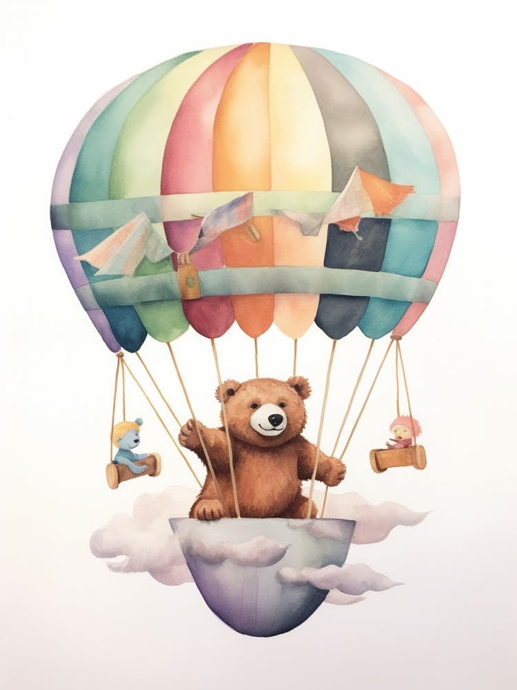Baby Bear 6 In A Hot Air Balloon