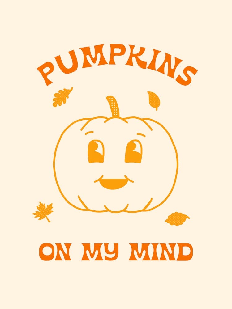 Retro Cartoon Pumpkins On My Mind
