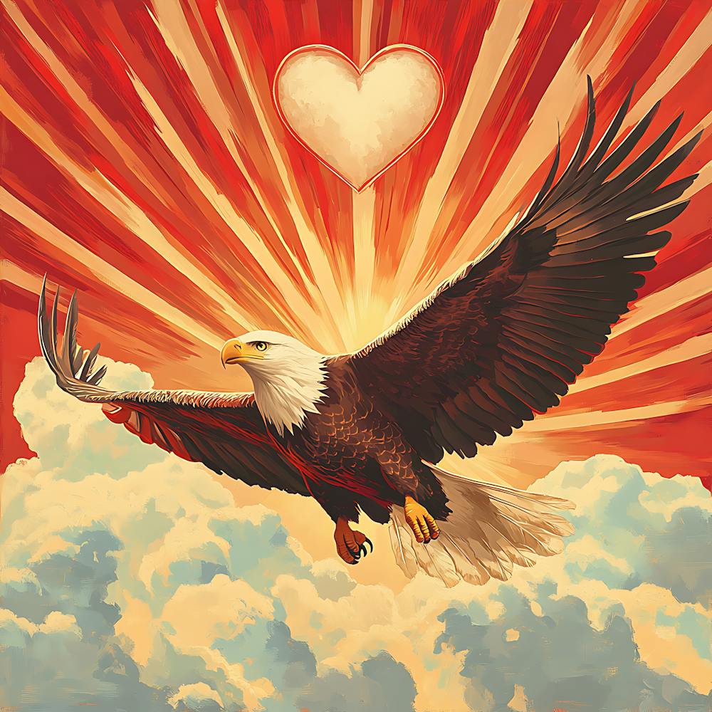 Eagle with Heart-shaped Cloud 2