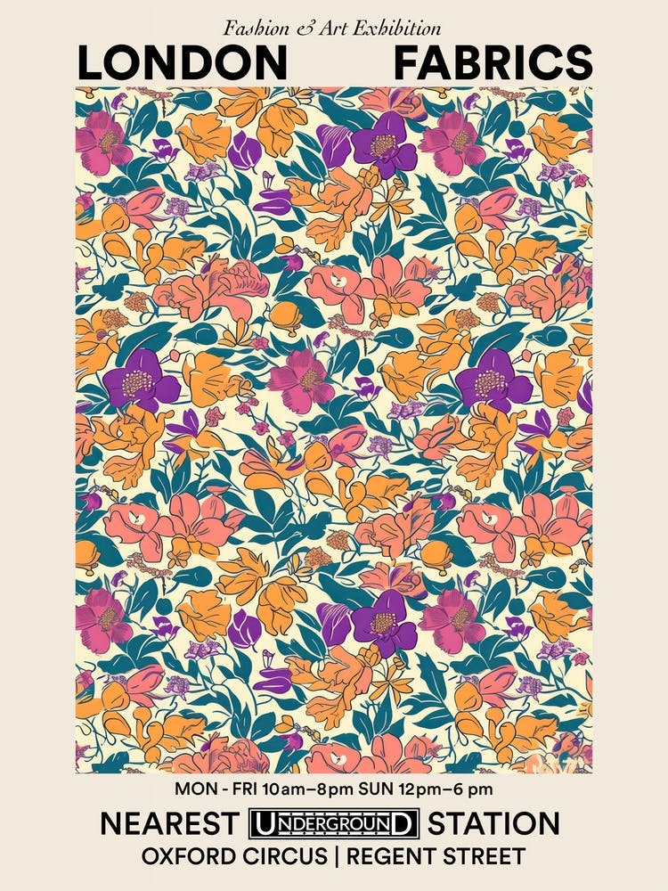 Poster Flower Luxe London Fabrics Floral Pattern 5