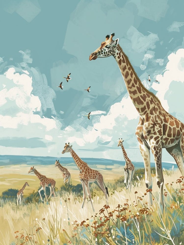 Herd Of Giraffes In The Wild 4