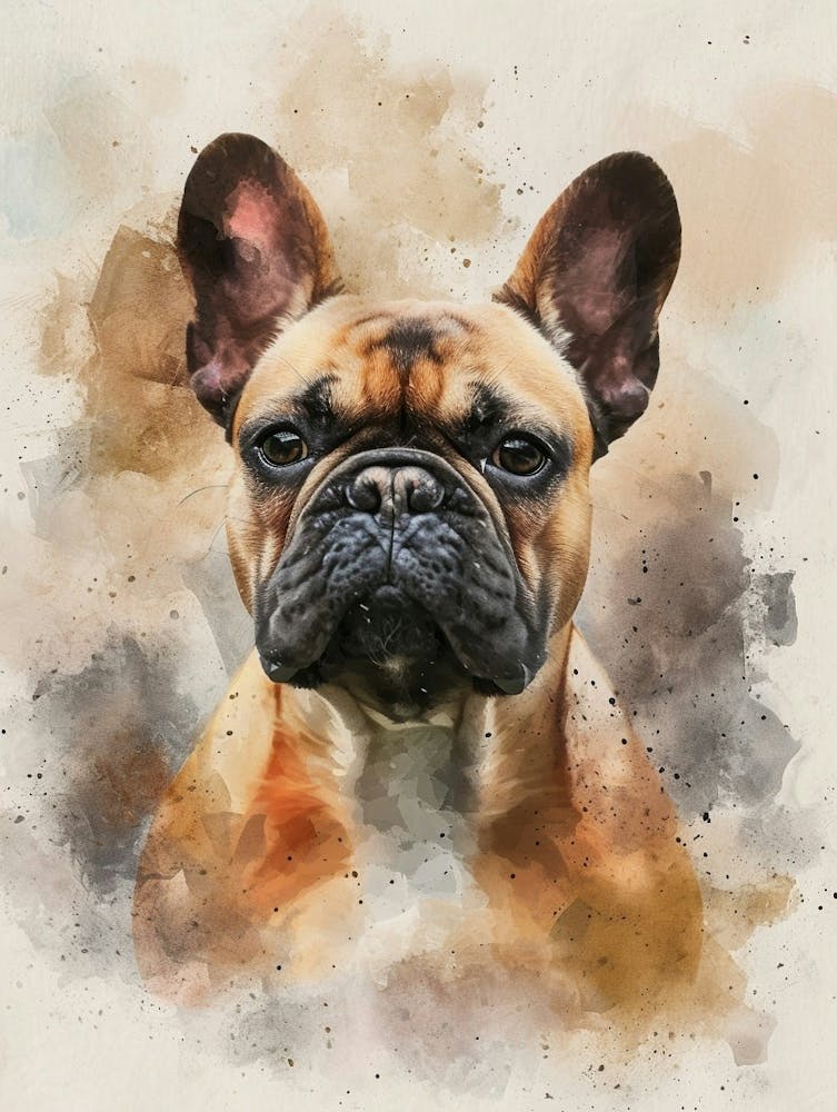 French Bulldog Watercolor Painting 3