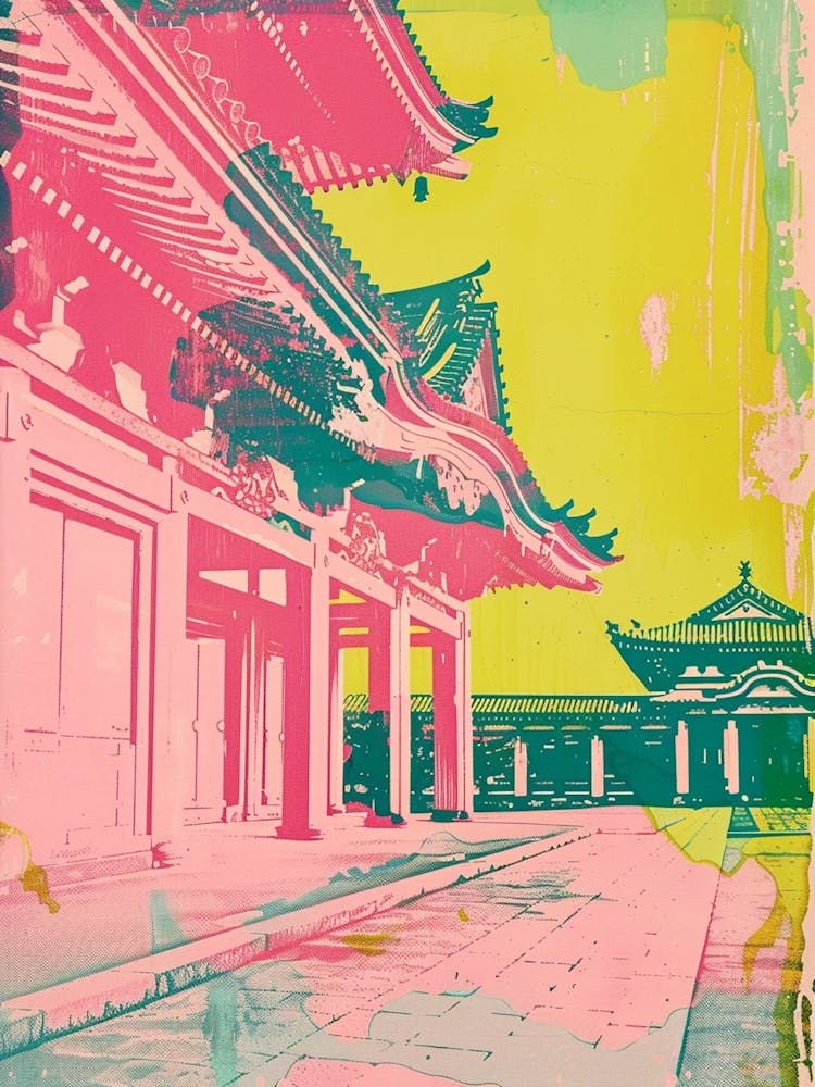 Tokyo Imperial Palace Duotone Silkscreen 2