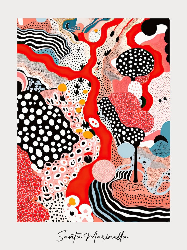 Poster Of Santa Marinella, Italy, Illustration In The Style Of Pop Art 1