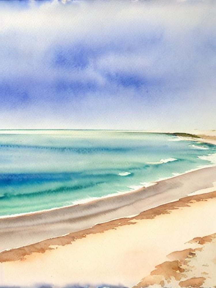 Dunsborough Beach 2, Australia Watercolour