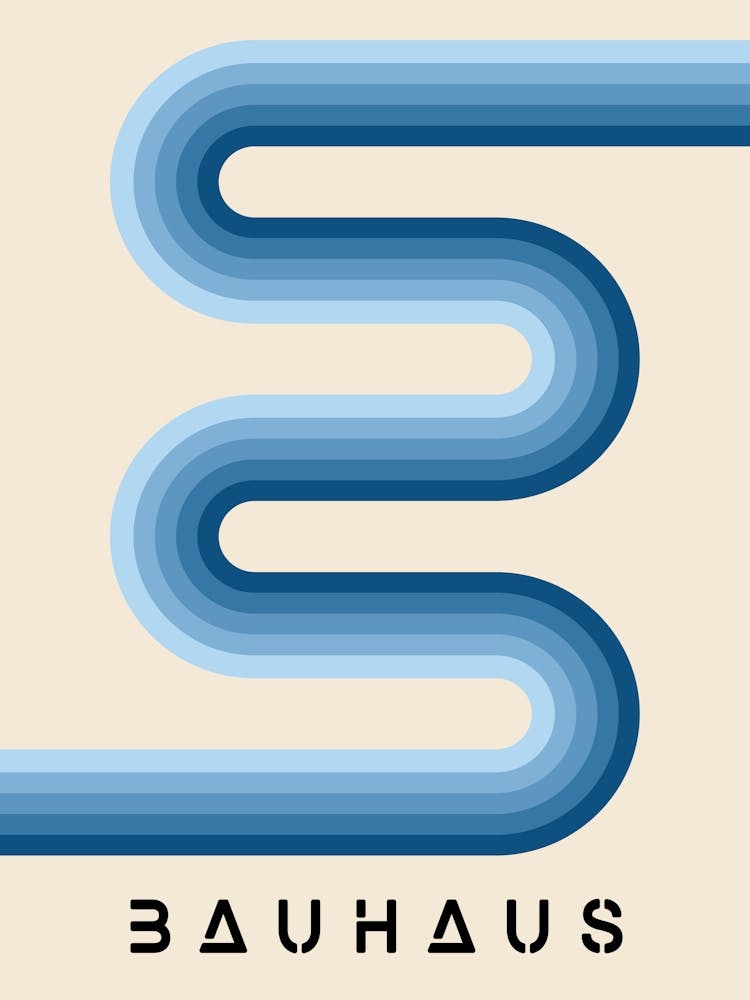 Blaue Bauhaus Streifen