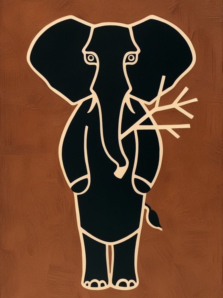 Elephant Holding A Branch