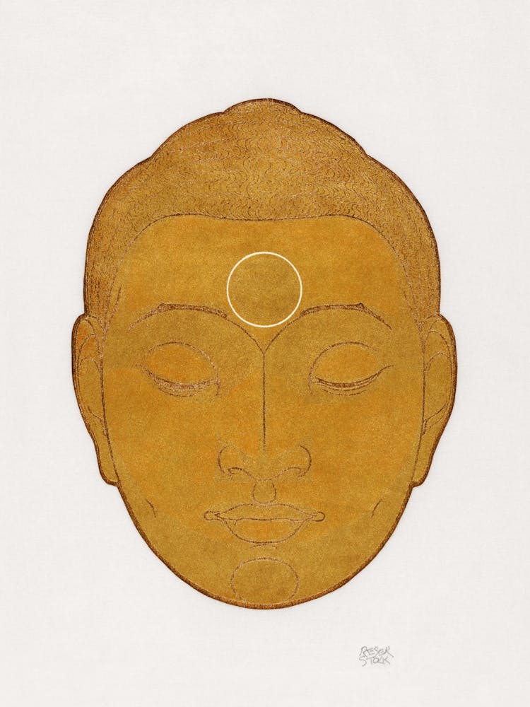 Head Of Buddha In White
