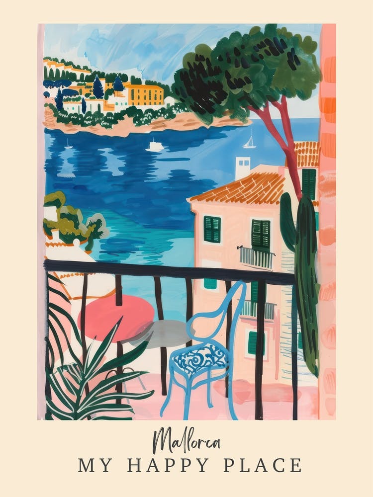My Happy Place Mallorca 1 Travel Poster