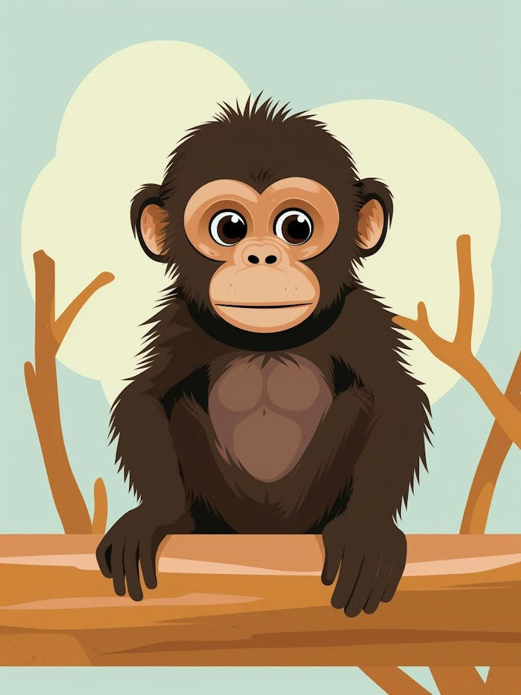 Baby Animal Illustration  Gorilla 4