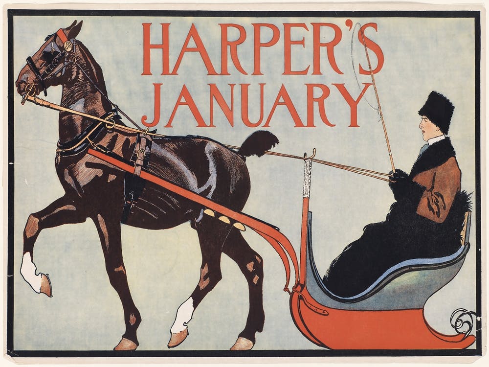 Harper's January, Edward Penfield