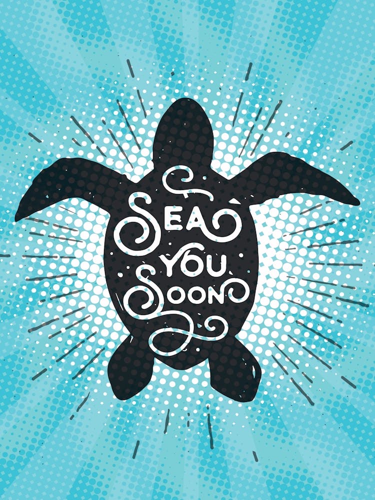 À bientôt la mer - poster de voyage, art vectoriel, motivation tropicale positive