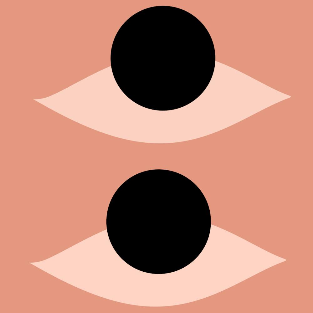 Pink Eyes With Black Dots