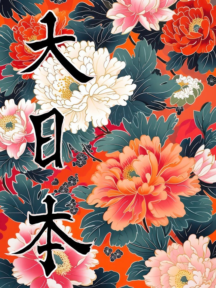 Hokusai Great Japan Poster Japanese Floral  39