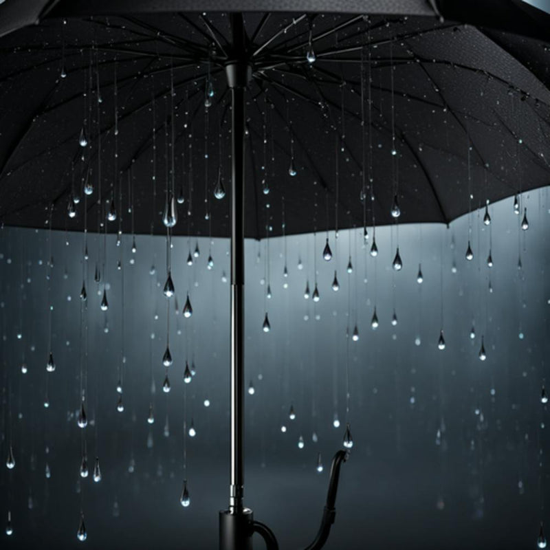 Schwarzer Regenschirm Im Regen