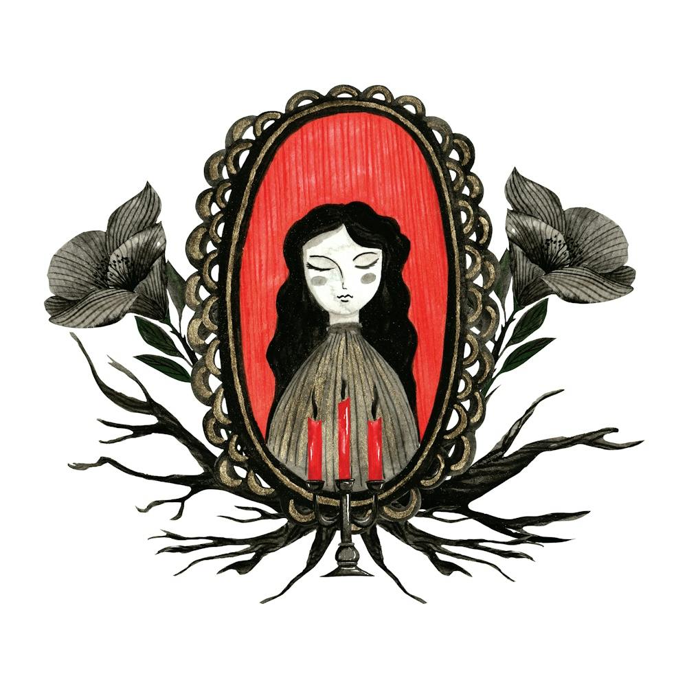 Victorian gothic girl illustration