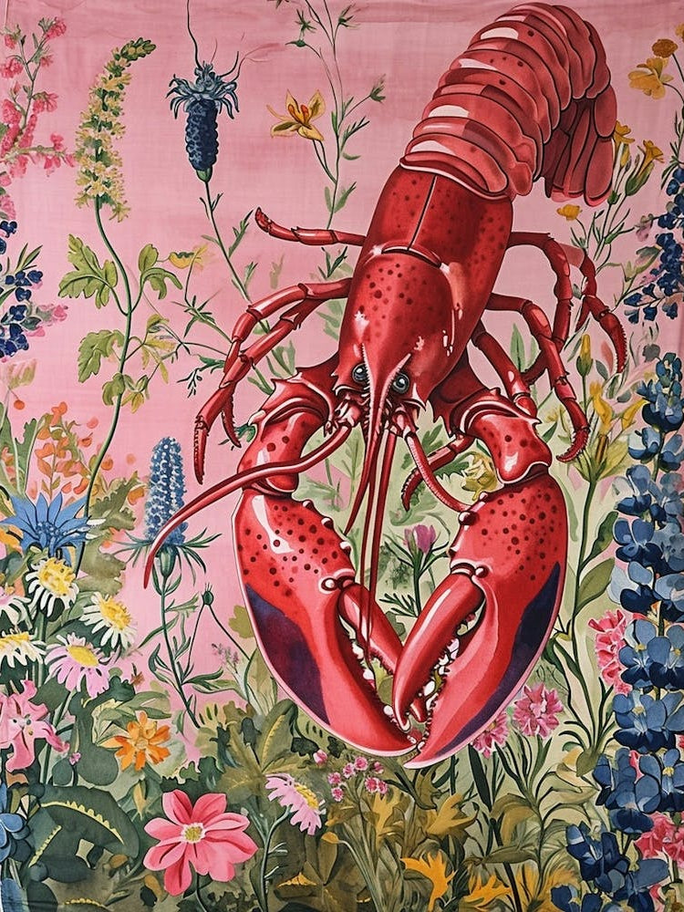 Floral Animal Painting Lobster 3
