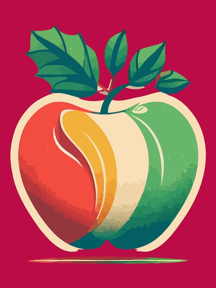 Fruit Apple Pop Art Drawing Illustration