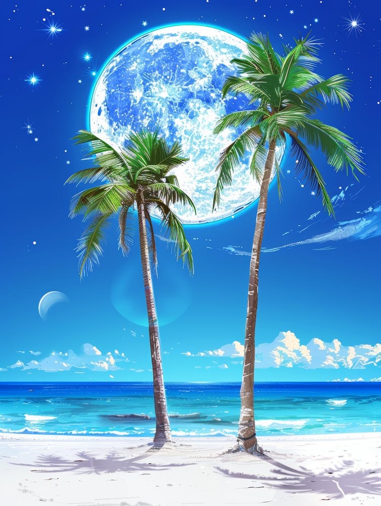 Two Palm Trees On The Beach 2