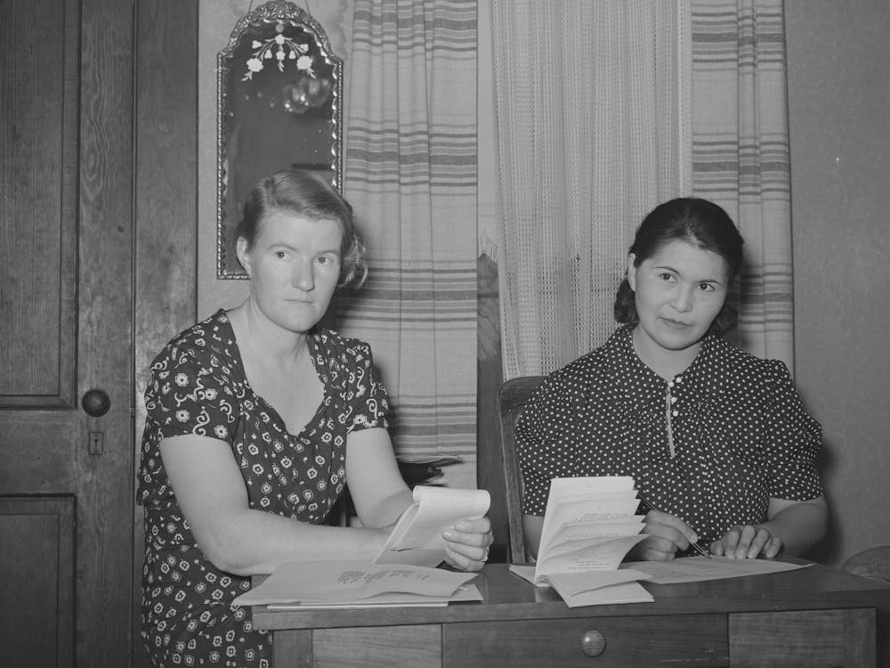 President And Secretary Of Home Demonstration Club, Mcintosh County, Oklahoma By Russell Lee