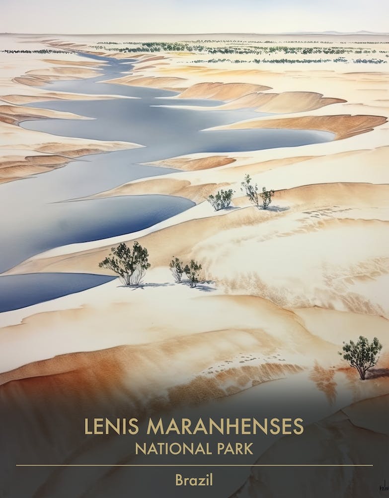 Lenis Maranhenses National Park Brésil Aquarelle 2