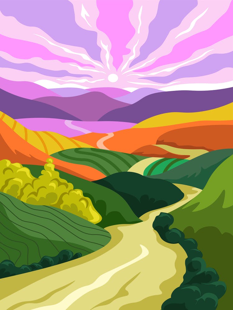 Mountain Natural Landscape Rural Area Scenery