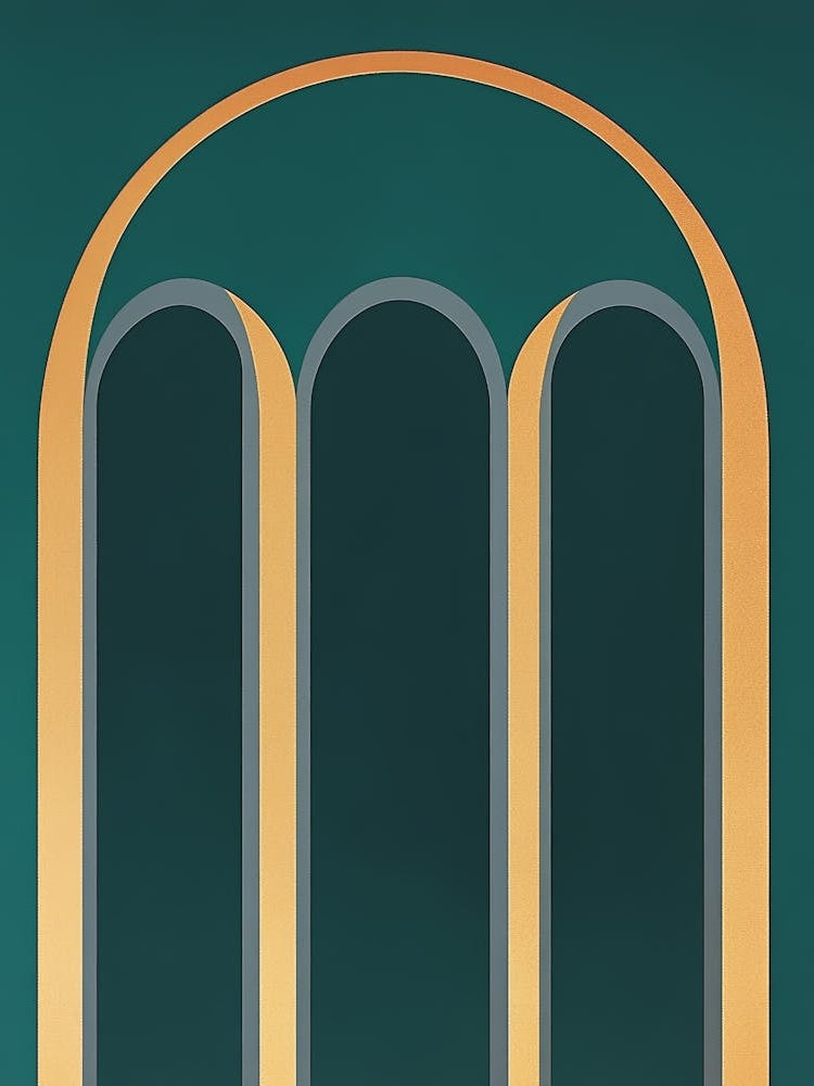 Gold and Green Abstract Painting 1