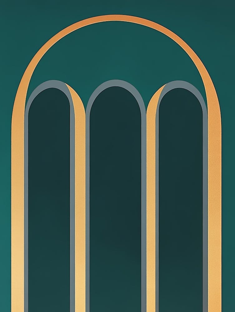 Gold and Green Abstract Painting 1