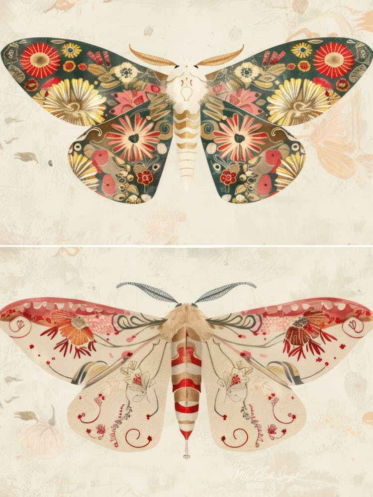 Shimmering Butterflies William Morris Style 5