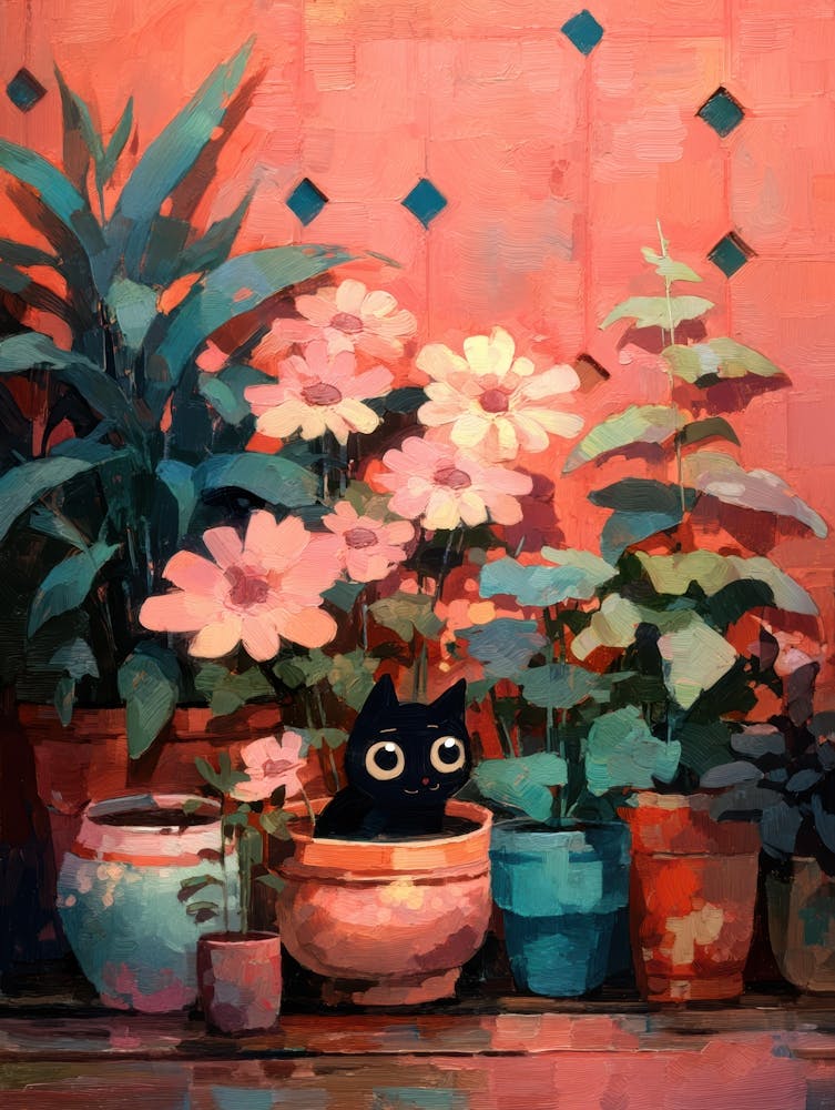 Cat In Pots 3