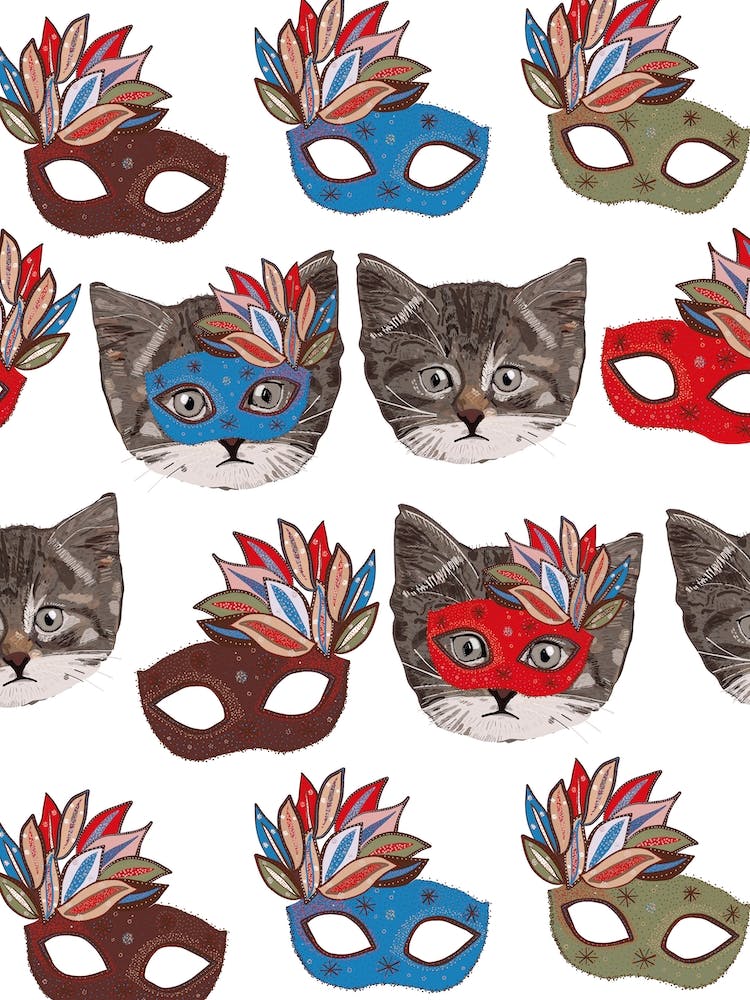 Maskenkatzen Weiß