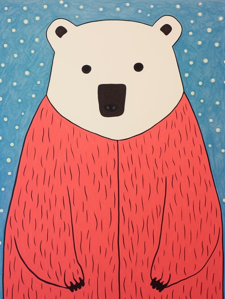Pink Polka Dot Polar Bear 1