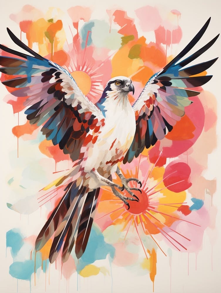Vogelgemälde Collage Fischadler 1