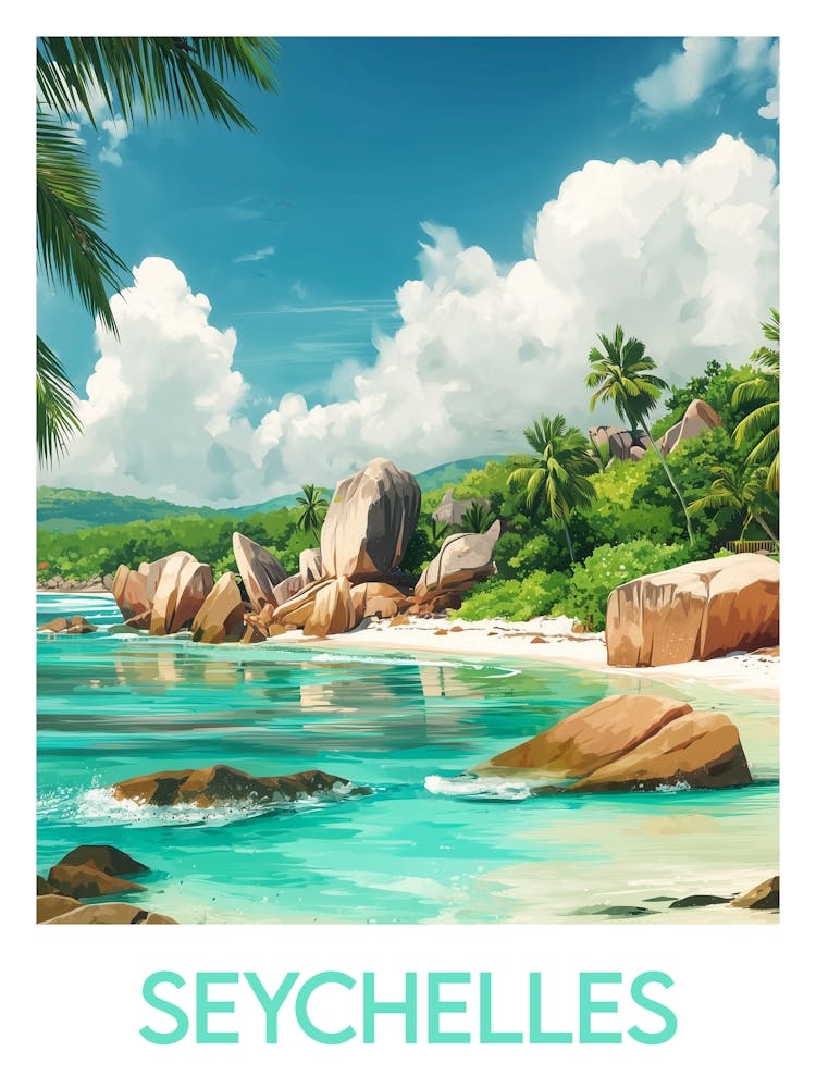 Reiseplakat Seychellen