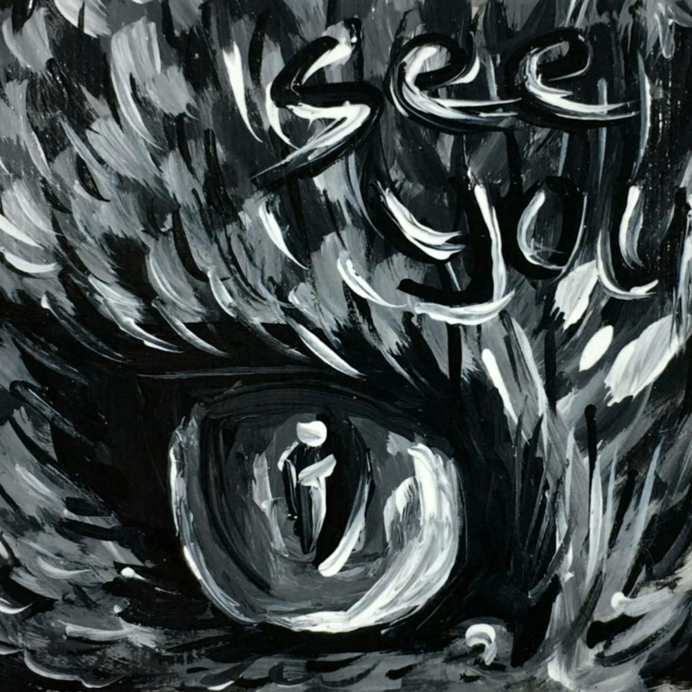 See You Eagle Eye Schwarz-Weiß-Kunst