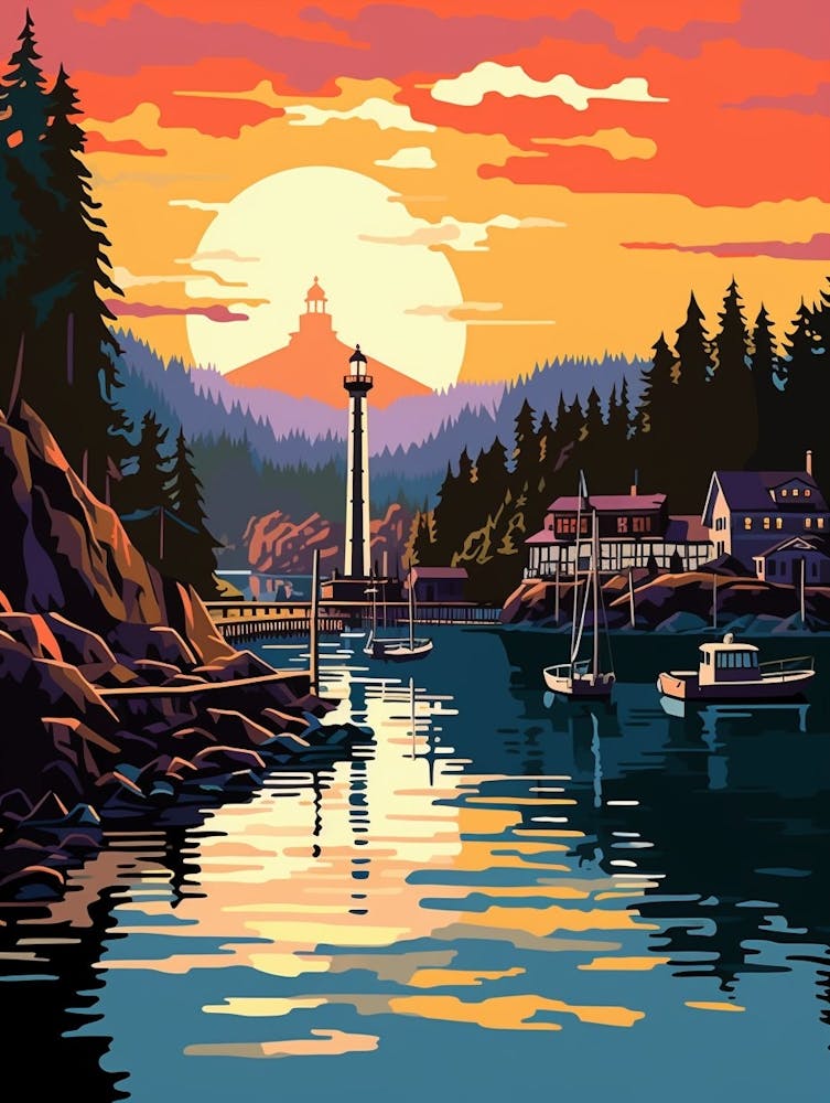 Gig Harbor Washington Retro Pop Art 15