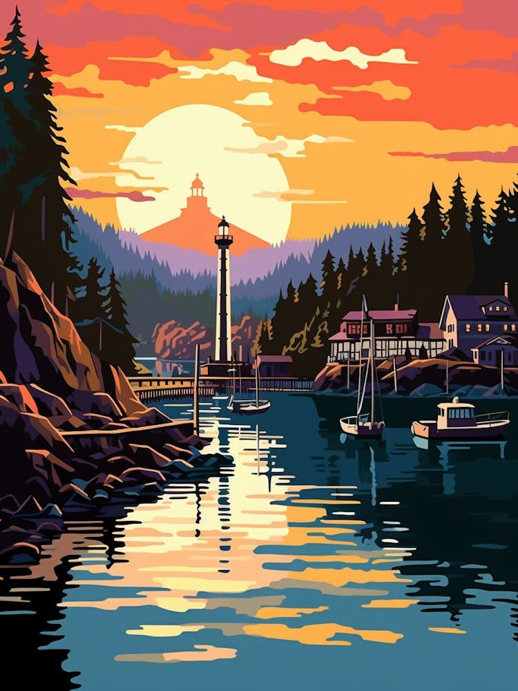 Gig Harbor Washington Retro Pop Art 15