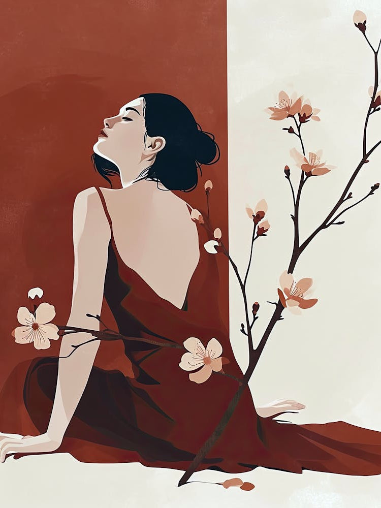 Chinese Woman With Sakura