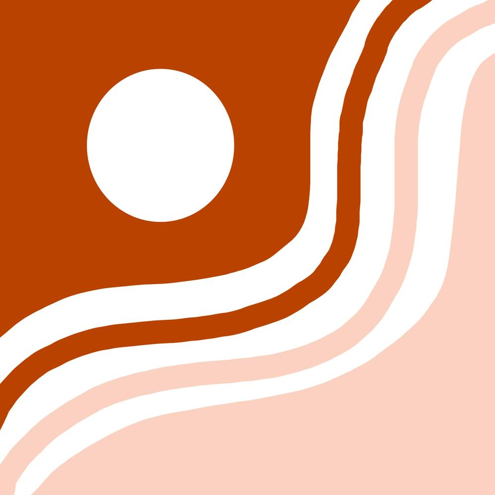 Pink And Brown Sun And Waves