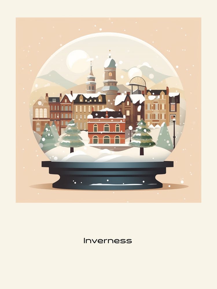 Inverness United Kingdom Snowglobe Poster