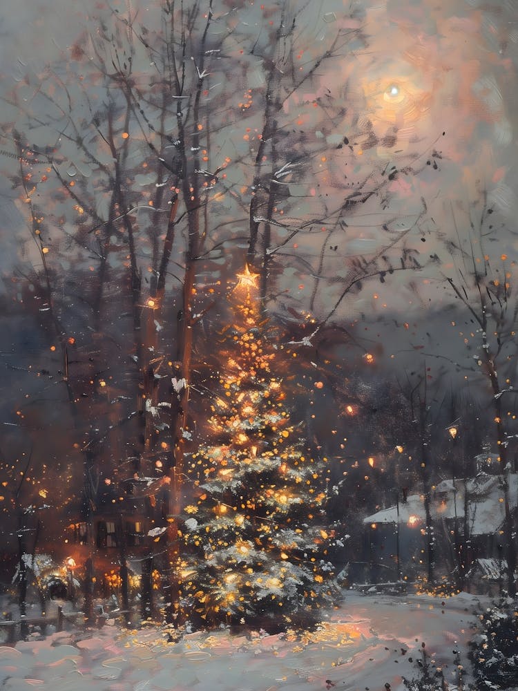 Christmas Tree In The Snow 15