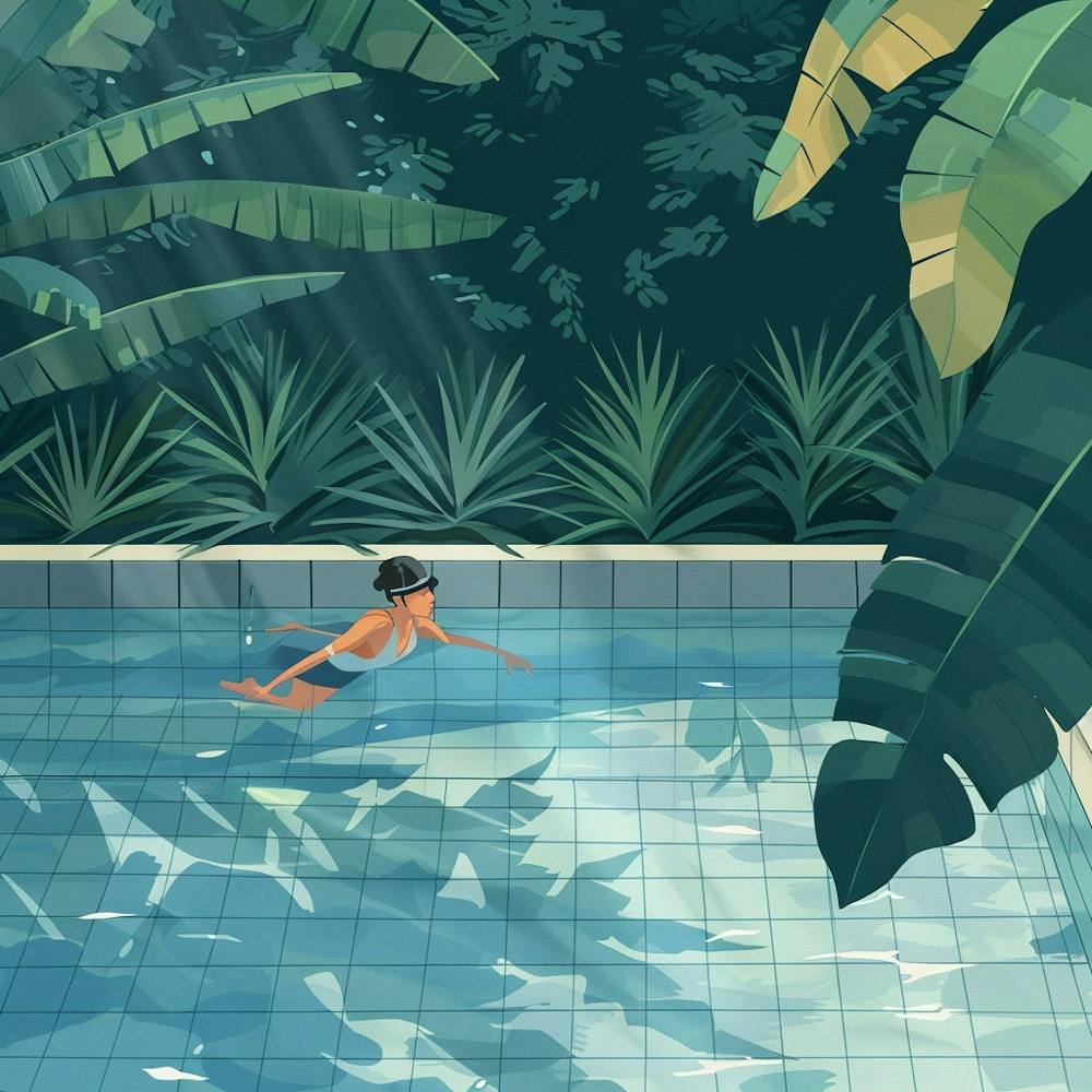 A Swimmer In A Pool Lofi Illustration 1718672147 3