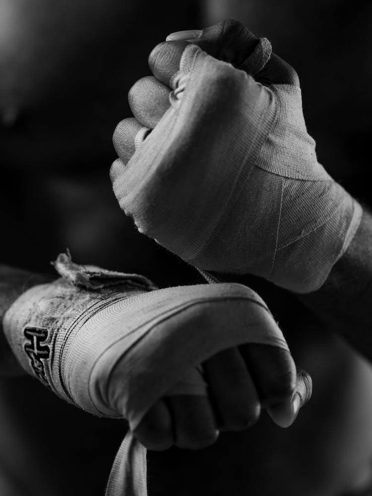 Black And White Photo Of Boxing Gloves
