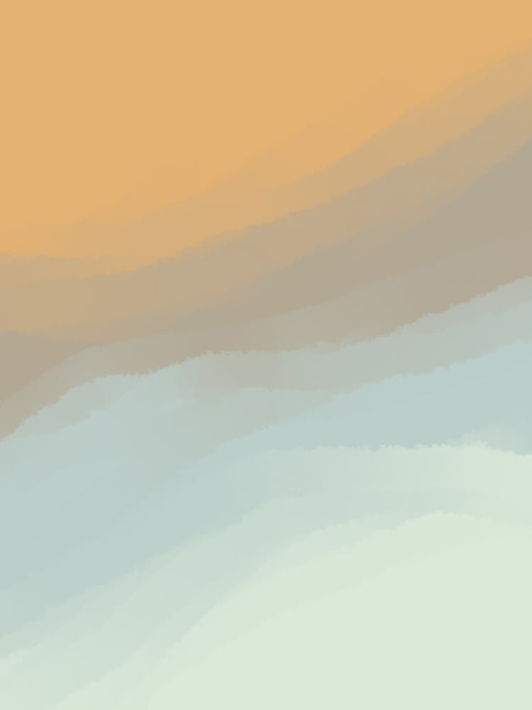 Minimal art abstract watercolor painting of fog and sun