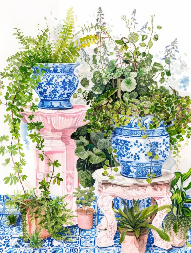 Blue And White Pots