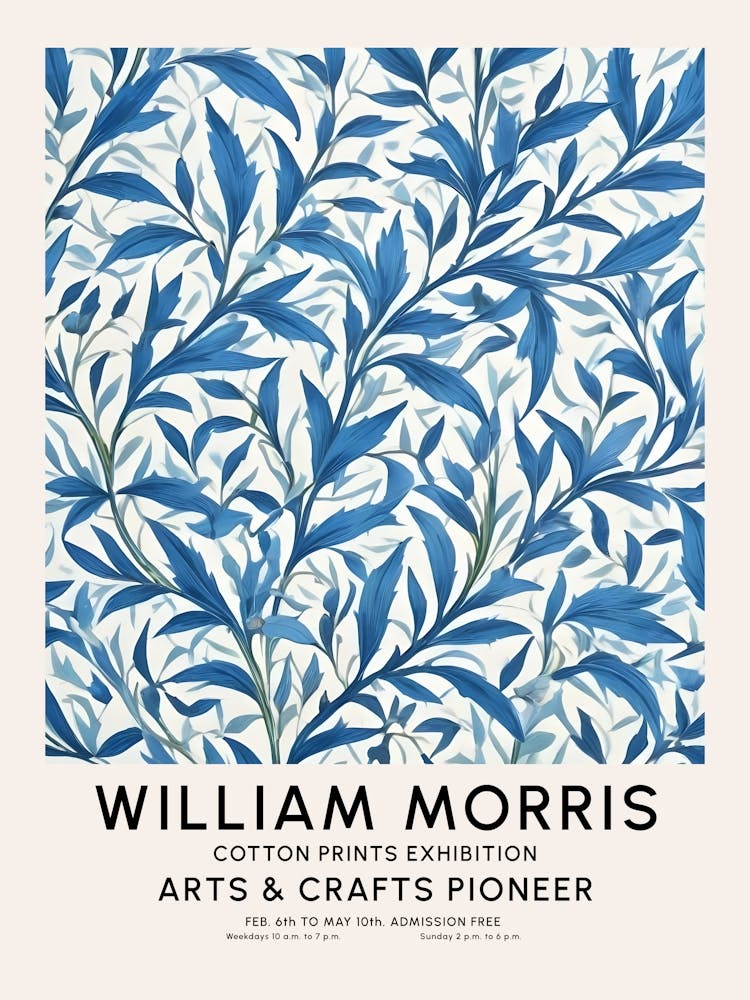 William Morris Style Art Exhibition Willow Bough